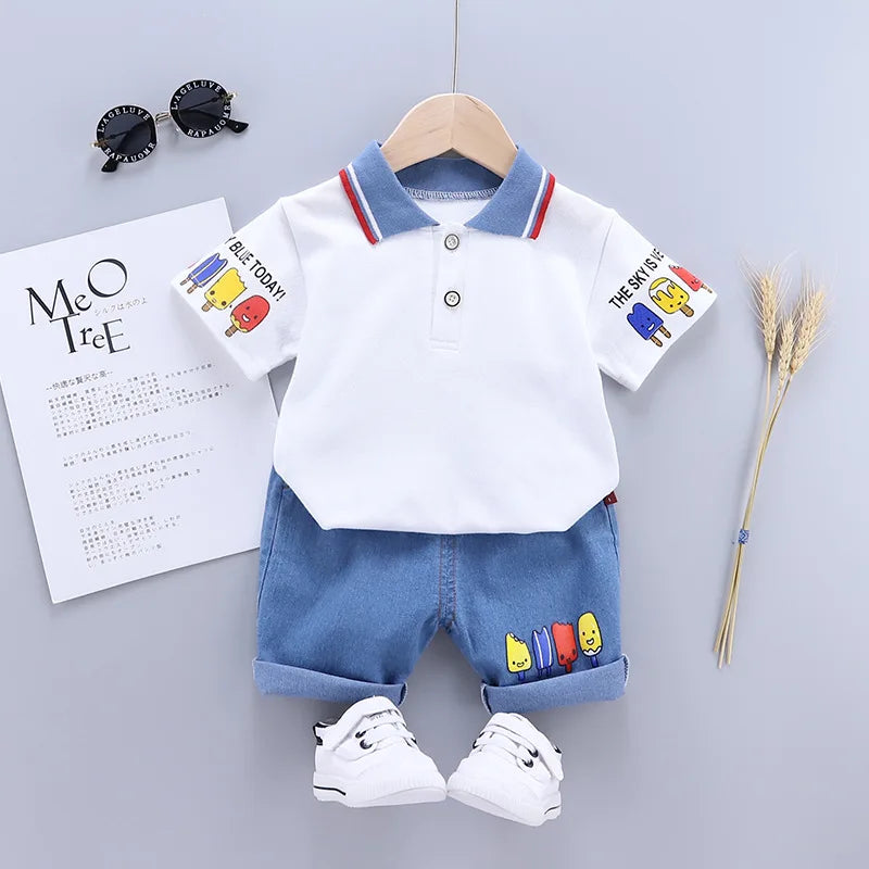 Summer Fashion Baby Boy Clothes Sets T-shirt + Pants 1-4T Toddler Casual Clothing Suits Children Kids Boys Outfits Suit