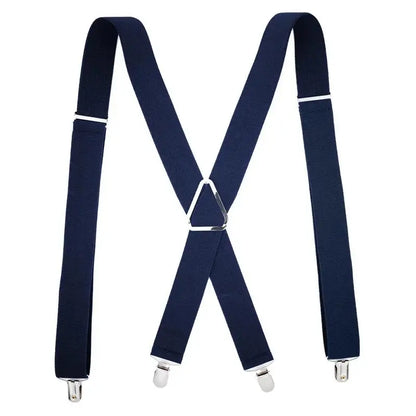 Creative Adjustable Suspenders For Men Women X Back Elastic Pants Braces 2 5CM Width 4 Clip Design Fashion Accessory