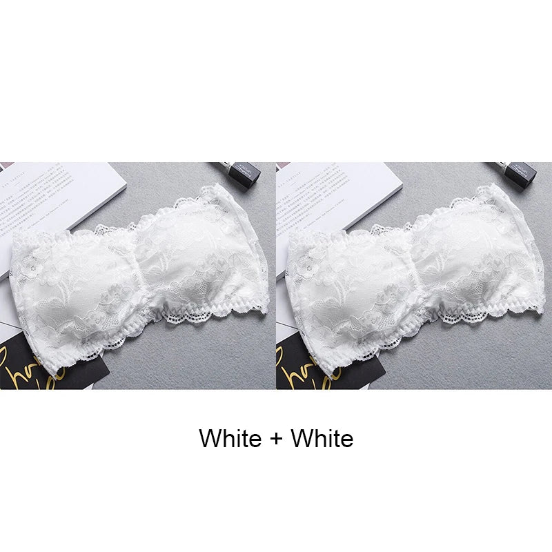 Tube Top Bra Fashion Tube Tops Woman Invisible Bra Push Up Women's Bandeau Top With Cups Lingeries Sexy Hot Tops for Summer Lace