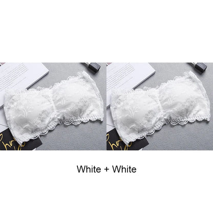 Tube Top Bra Fashion Tube Tops Woman Invisible Bra Push Up Women's Bandeau Top With Cups Lingeries Sexy Hot Tops for Summer Lace