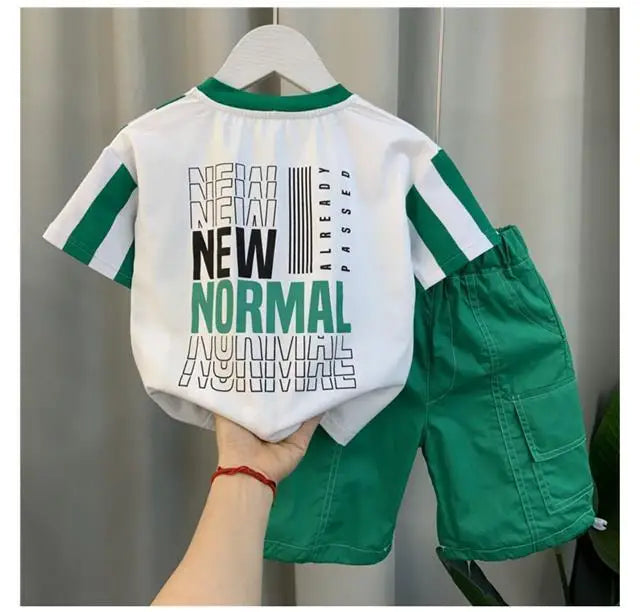 Summer Boy Clothing Suit New Children's Clothes Set Boys Short Sleeve T-Shirt Shorts 2 Piece Set Kids Sportswear Suit 2 4 6 8Y
