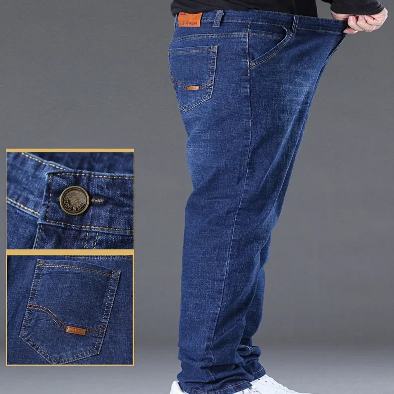 Blue Jeans Men Big Size 48 50 Denim Pants Large Size Pants for 45-150kg Jeans Hombre Wide Leg Jeans Pantalon Homme