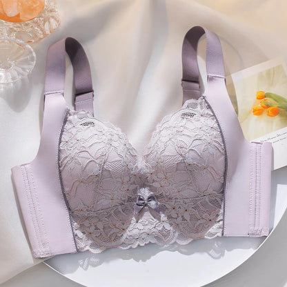 American Retro Push Up Bra Thin Thick Bottom Enhancer Latex Adjustable Straps, Sexy Non Magnetic Security Small Chest Lingerie