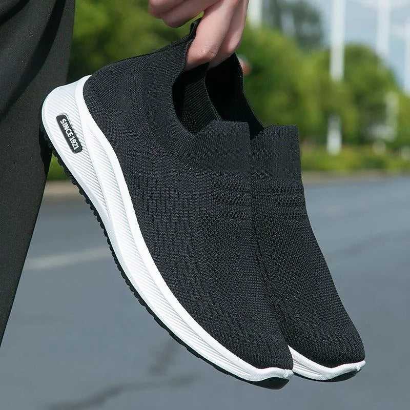 Men's Autumn New Knitted Sos oes Breathable Lazy oes Middle-Aged And ly Casual Single oes Park Walking oes