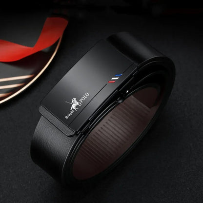 Oyifan Black Belt Men, Genuine Leather Dress Designer Belts for men, Fashion Slide Ratchet Click Casual Mens Belt for Jeans