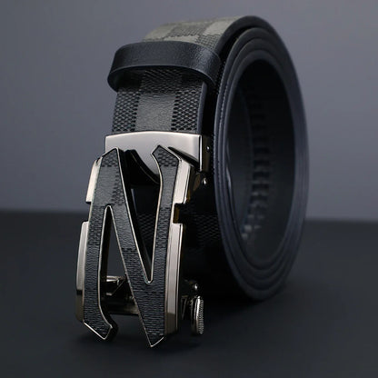 Men's Fashion Plaid Buckle Waist Belt Casual Business Party Accessory Daily Matched Elegant Belt Birthday Gift