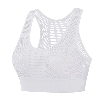 Women Breathable Active Bra Mesh Sports Bras Push Up Gym Fitness Yoga Underwear Female Seamless Running Yoga Bra Sportswear 2023