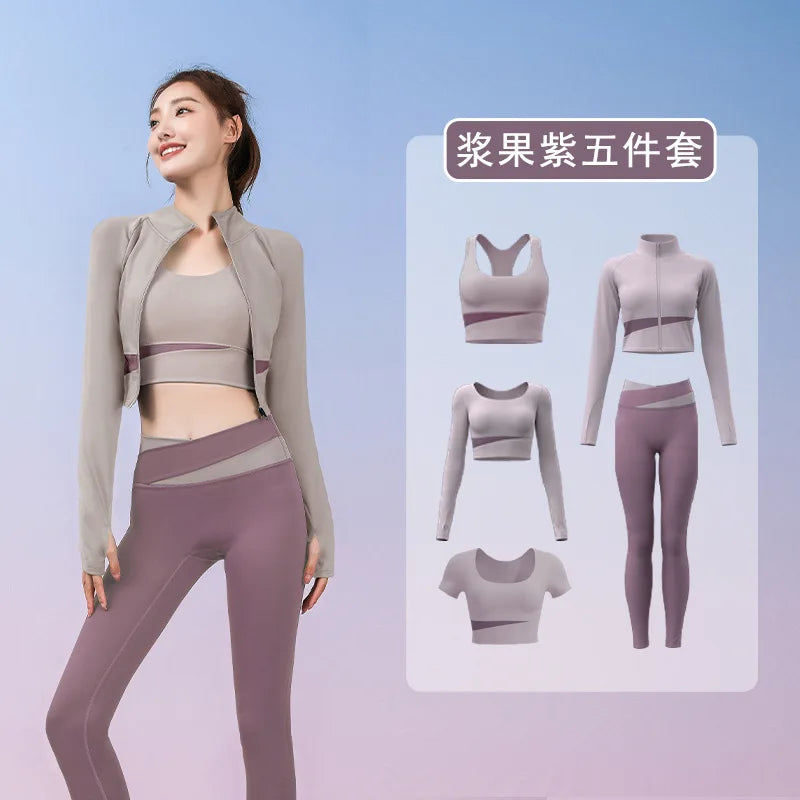 Autumn Workout Women Running Sportswear Sets Yoga Fitness Gym Bra Crop Top Seamless Leggings Tracksuits Clothing