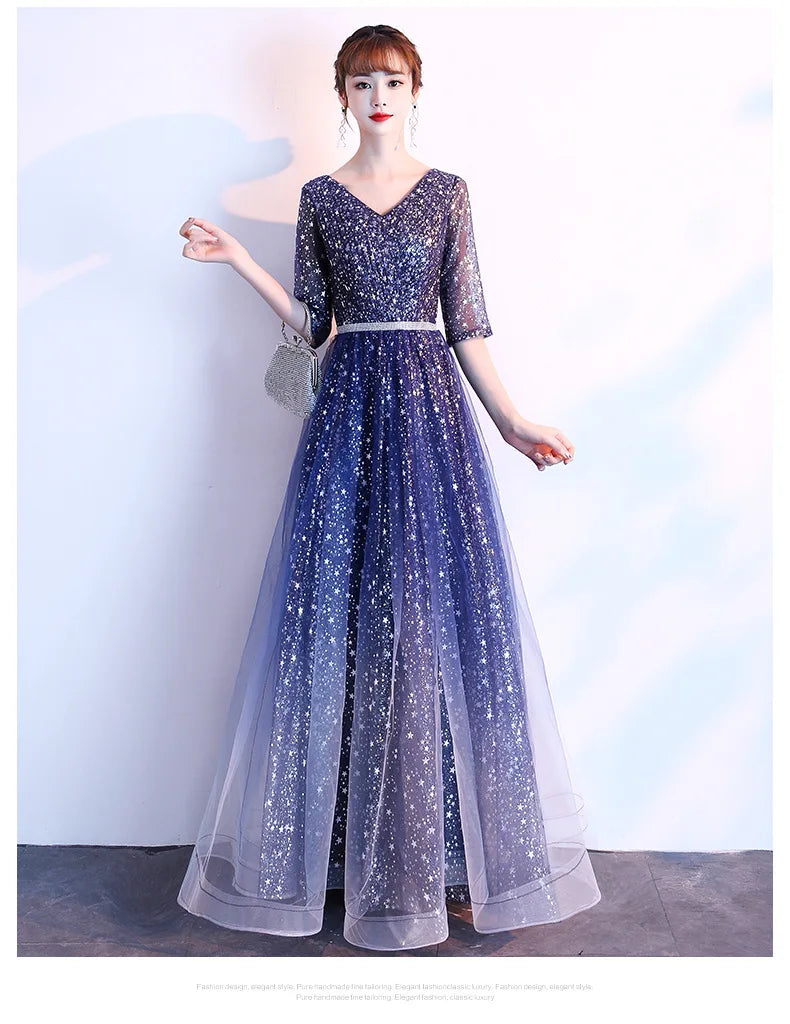 Starry  Evening Gown Women's Faionable Winter Performance Chorus Dr Fairy Aosphere Host Ele Sle New 2026