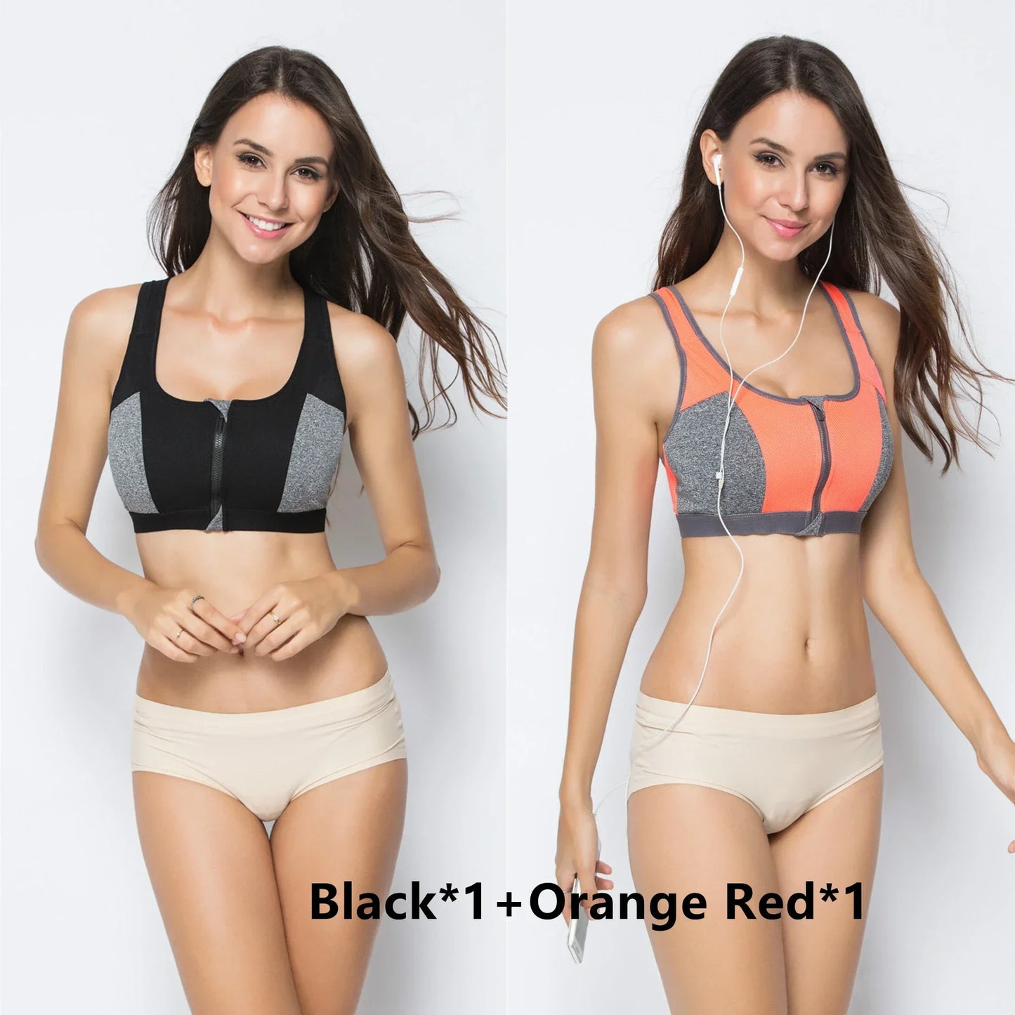High Impact Sports Bras For Women Zipper Yoga Bras Shockproof Push Up Bra Sports Crop Top Underwear Fitness Gym Shirt Sportswear