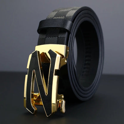 Men's Fashion Plaid Buckle Waist Belt Casual Business Party Accessory Daily Matched Elegant Belt Birthday Gift