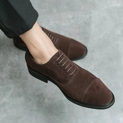 Hot Selling Men's Suede Leather Shoes Europe High-end Banquet Dresses Pointed Shoes Men's Business Casual Shoes Anti Slip
