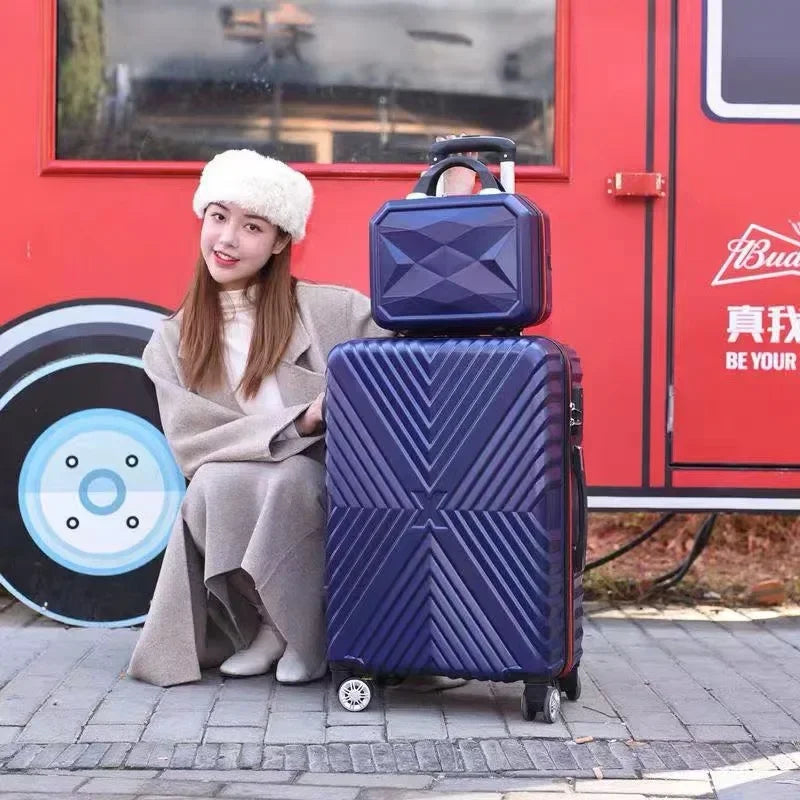 20‘’22/24/26/28 inch Rolling luggage set travel suitcase spinner wheels trolley luggage bag case Diamond Silver suitcase Women's