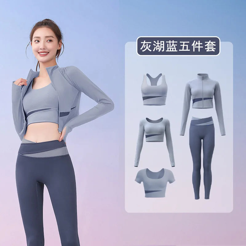 Autumn Workout Women Running Sportswear Sets Yoga Fitness Gym Bra Crop Top Seamless Leggings Tracksuits Clothing