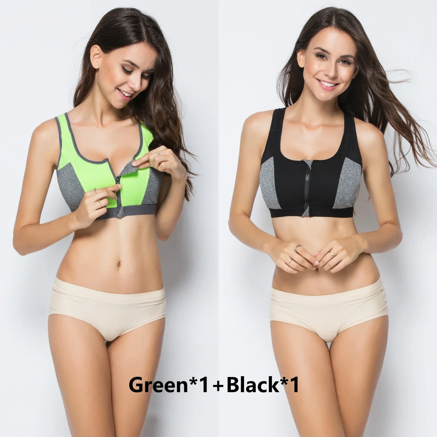 High Impact Sports Bras For Women Zipper Yoga Bras Shockproof Push Up Bra Sports Crop Top Underwear Fitness Gym Shirt Sportswear