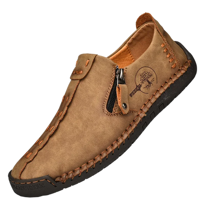 100% Cowhide Men'S Large Size 48 Hand-Sewn Casual Fashionable Leather Shoes, Loafers, Breathable Walking Casual Men'S Shoes