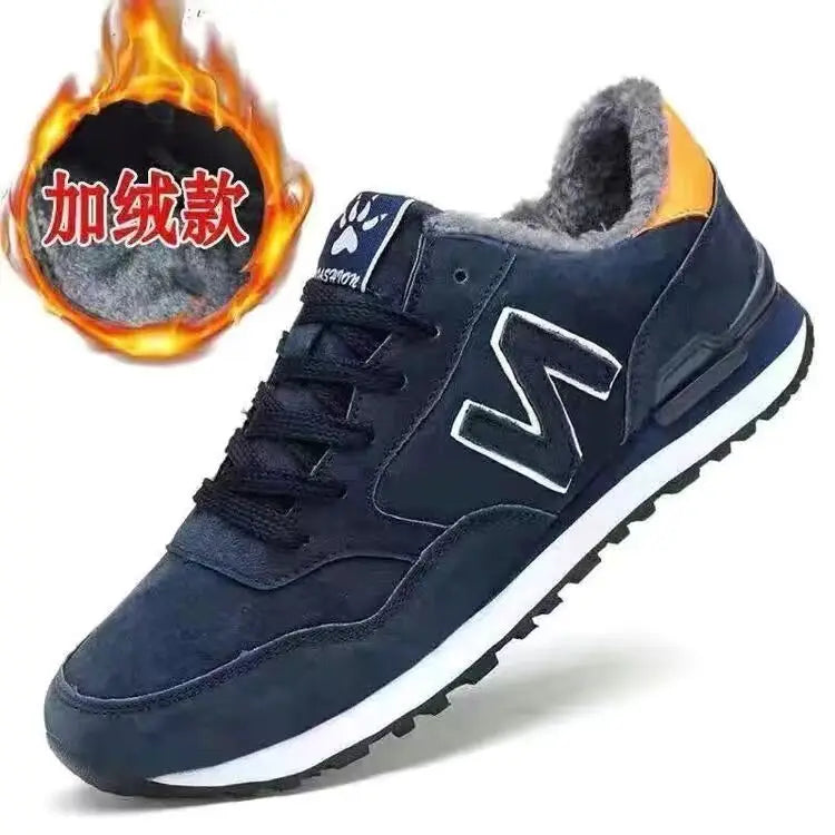 2026 Men's Four Season Shoes Autumn Winter Fleece Lined Warm Casual Running Trendy Versatile Skate Sports Shoes