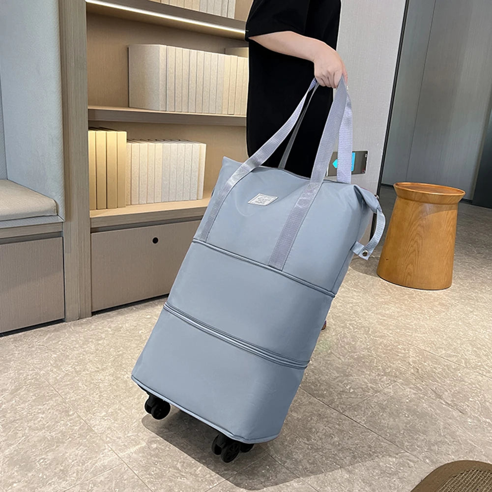 Outdoor Large Capacity Rod Luggage Bags New Oxford Cloth Dry-Wet Separation Expandable Duffle Pack Lightweight Folding Trip Bags