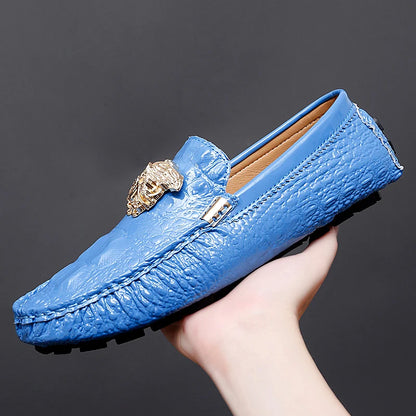 Summer Accessible Luxury Casual Handmade Men's Beanie Shoes Trendyy K-Style 2025 New Versatile British Personalized Lazy Shoes Loafers