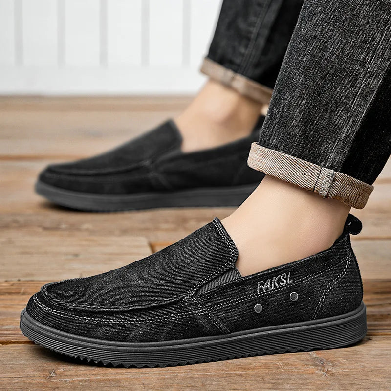 New Shoes for Men Classic Denim Canvas Shoes Slip on Comfortable Driving Shoes Men's Loafers Casual Walking Flats Zapatos Hombre