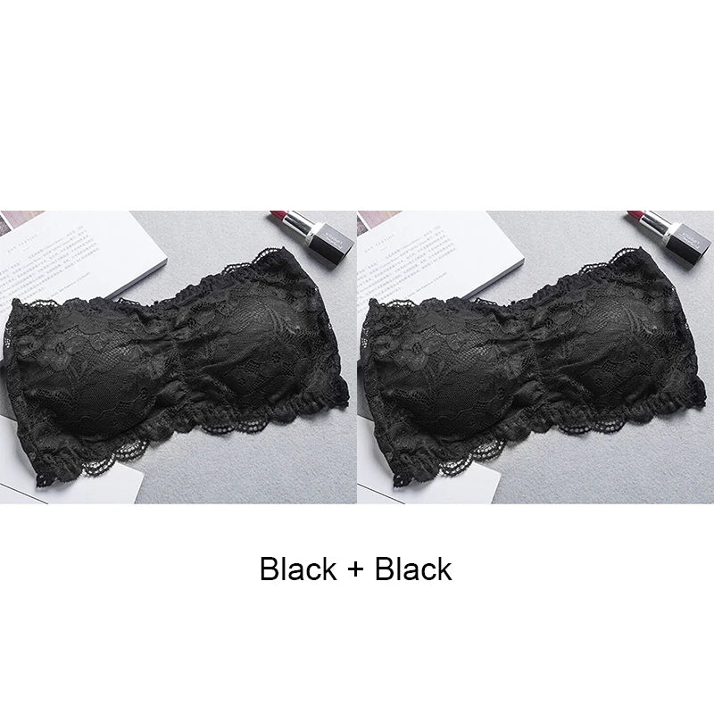 Tube Top Bra Fashion Tube Tops Woman Invisible Bra Push Up Women's Bandeau Top With Cups Lingeries Sexy Hot Tops for Summer Lace
