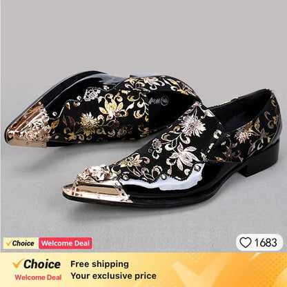 Men's Genuine Leather Oxford Shoes Formal Wedding Dress Shoes Party Club Brogues Flats for Males