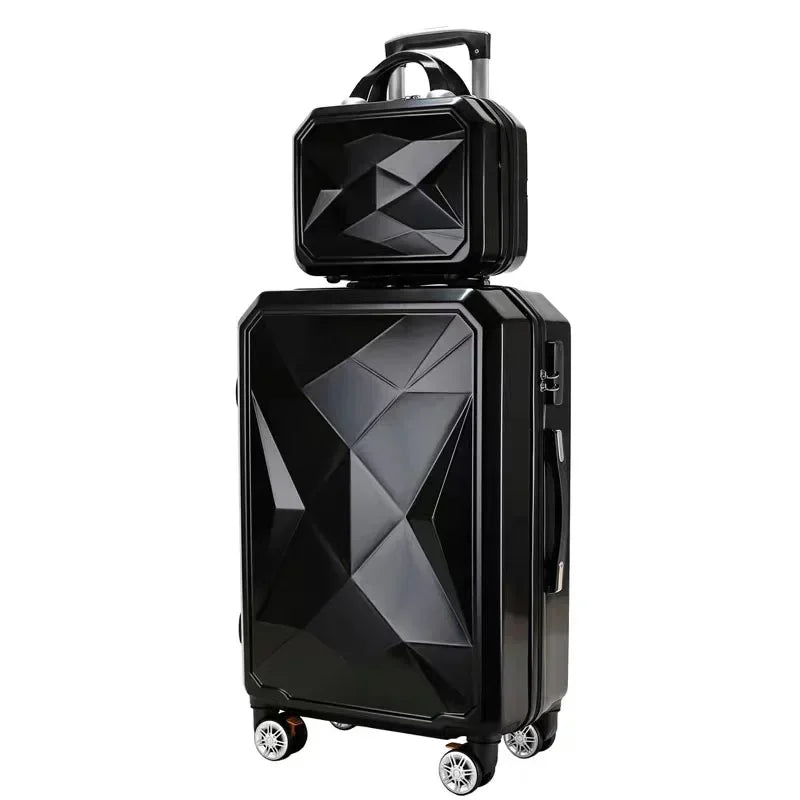 20‘’22/24/26/28 inch Rolling luggage set travel suitcase spinner wheels trolley luggage bag case Diamond Silver suitcase Women's