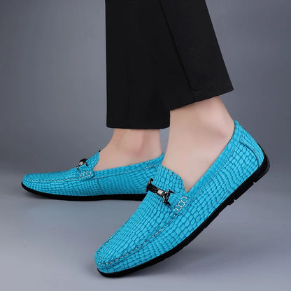 Summer Genuine Leather Men Loafers Breathable Flats Men's Casual Shoes Moccasins Man Lightweight Driving Shoes Red Wedding Shoes