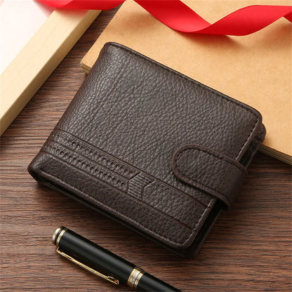 New Brand Leather Men’s Wallet Luxury Mens Purse Male Zipper Card Holders with Coin Pocket Wallets Gifts for Men Money Bag