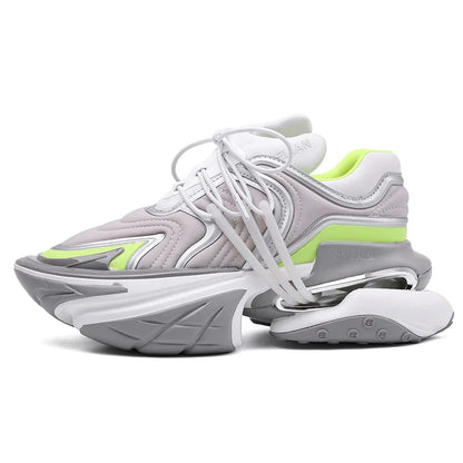 Chunky Sneaker Women Men Designer Spaceship Sport Shoes Fashion Casual Microfiber Leather Fabric Height Increased Platform Shoes