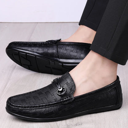 2026 New Black Loafers Men's Leather High Quality Designer Men's Shoes Leather Shoes Soft Sole Comfortable Casual Shoes Moccasin