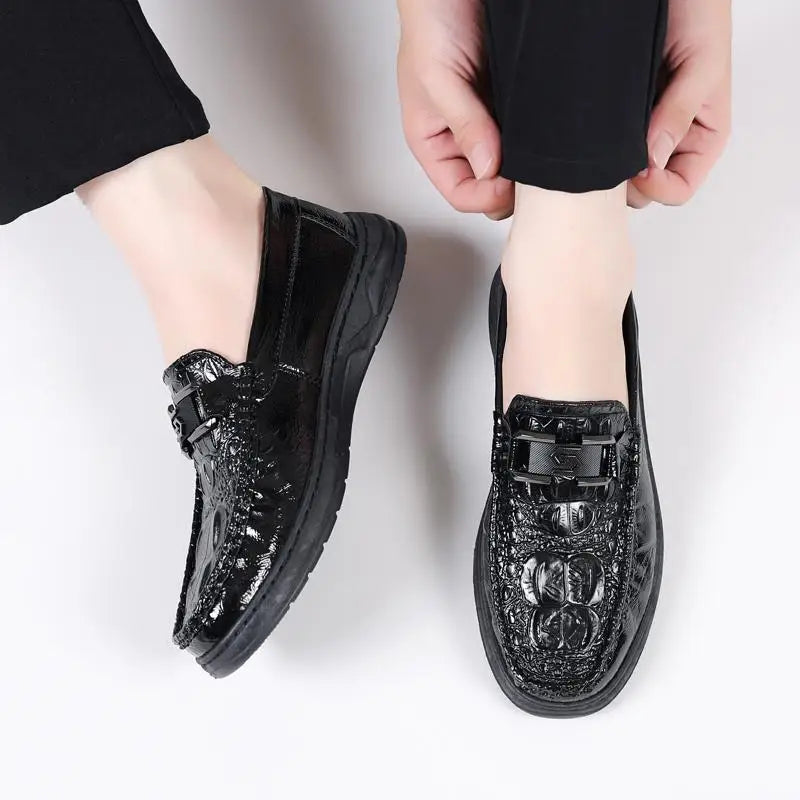 Men'S Leather Shoes Loafer Low Cut Boat Leather Casual Shoes Office Shoes For Men JZ-2752