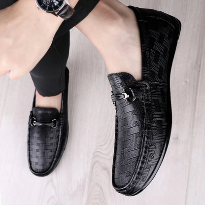 2026 New Black Loafers Men's Leather High Quality Designer Men's Shoes Leather Shoes Soft Sole Comfortable Casual Shoes Moccasin