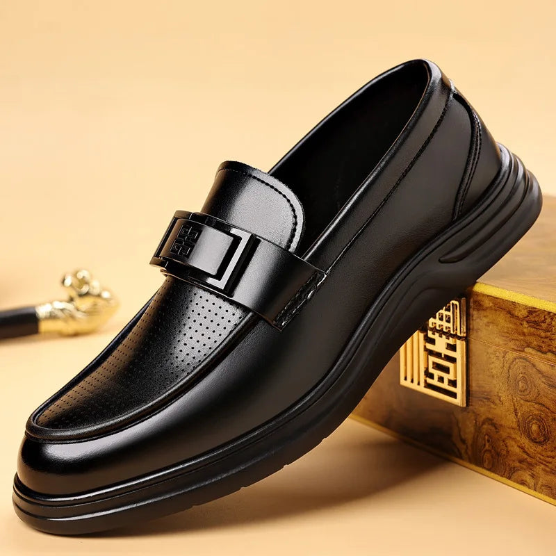 Leather Shoes For Man Formal Shoes Platform Dress Shoes Official Men Elegant Shoes Coiffeur Mens Wedding Loafer туфли мужские