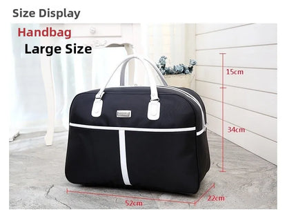 Large Capaci Travel Bag Women's Lightweight Pull Bag Portable ort Trip Hand Lage Bag with Wheels Faionable Ox Cloth