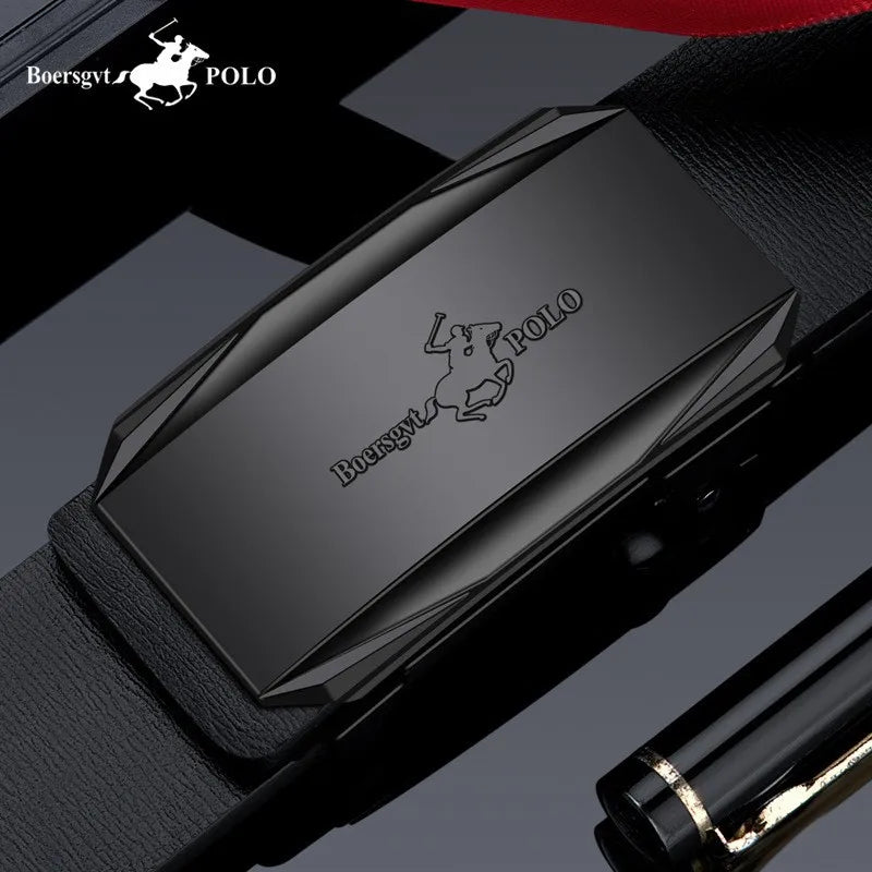Paul Men's Leather Belt Fashionable Casual Automatic Buckle Waist Belt for Middle-aged And Young Men Business Style Belt
