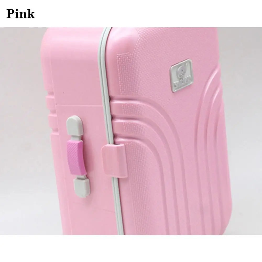 Dollhouse Decor Business Rolling Luggage Miniature  Suitcase  Trolley Travel Case For 1/4 1/6 Dolls