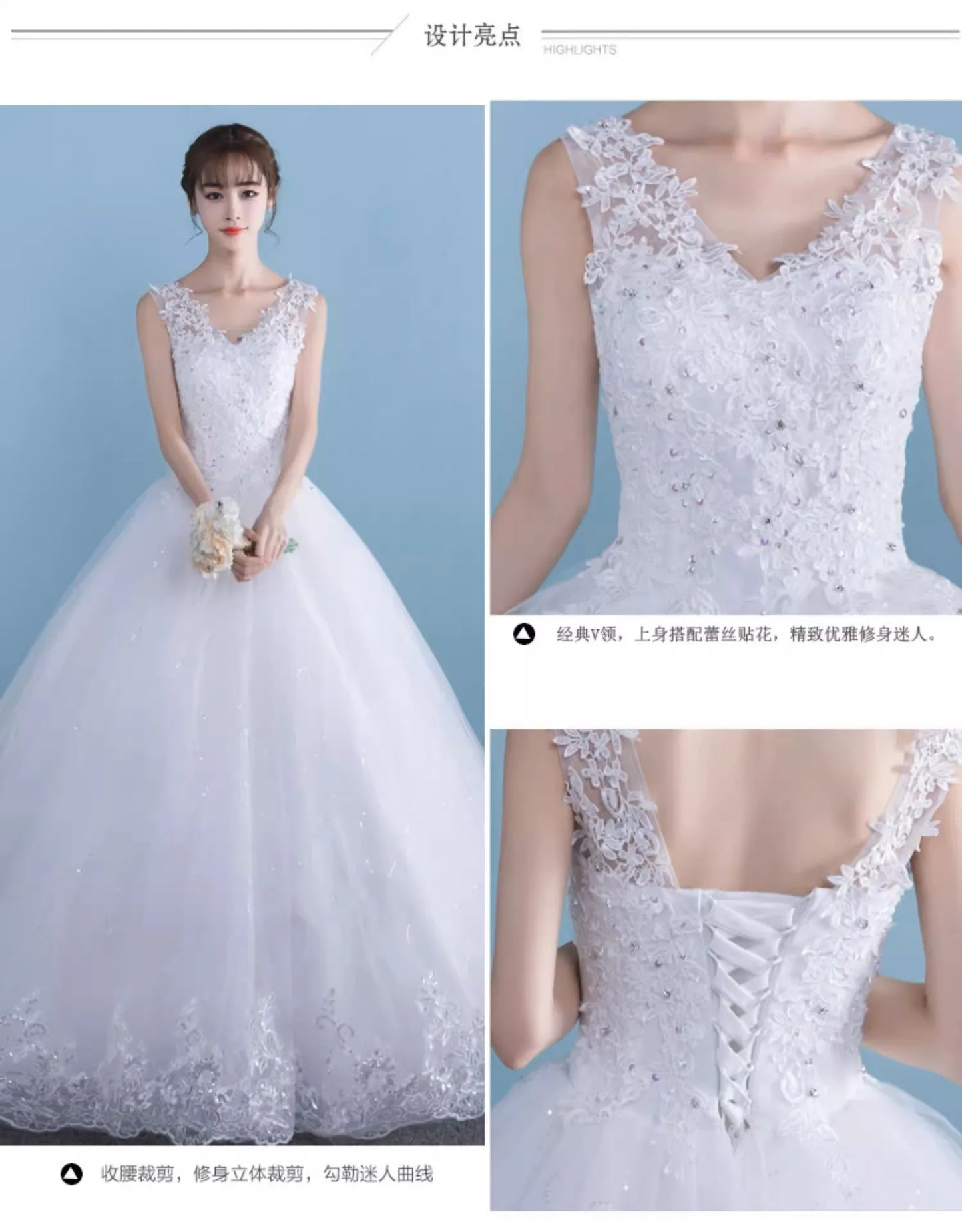 PRXD-625#Wedding Dress Wholesale Lace up Embroidery Bride Marriage Dresses White Ball Gown Factory Christmas Carnival Plus Size