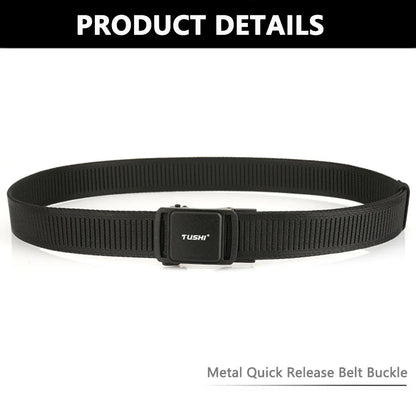 TUSHI New 3.8cm Tactical Belt for Men 1200D Thick Nylon Casual Belt Alloy Automatic Buckle Tactical outdoor Elastic Belt Male