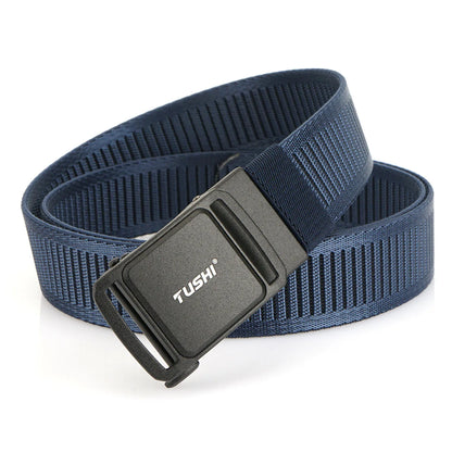 TUSHI New 3.8cm Tactical Belt for Men 1200D Thick Nylon Casual Belt Alloy Automatic Buckle Tactical outdoor Elastic Belt Male