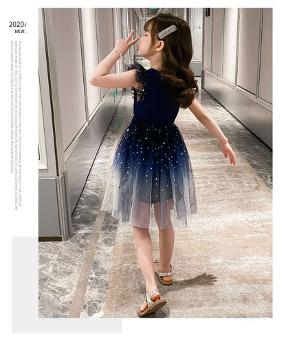 Girls Princess Dresses Star Pattern Girls Sleeveless Kid Dress Teenage Outfits for Girls