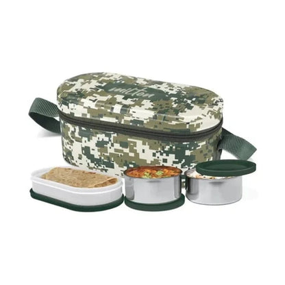 Milton Executive Lunch Box | Soft Insulated Tiffin Bag with 2 Stainless Steel & 1 Microwave Safe Container