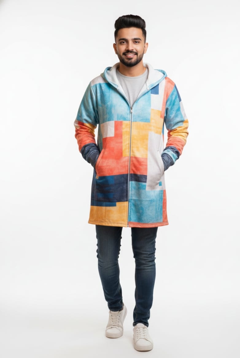 Fashion Digital Printing Fleece Padded Coat Jacket (Stock)