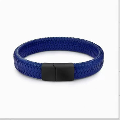 Men's Leather Magnetic Buckle Bracelet