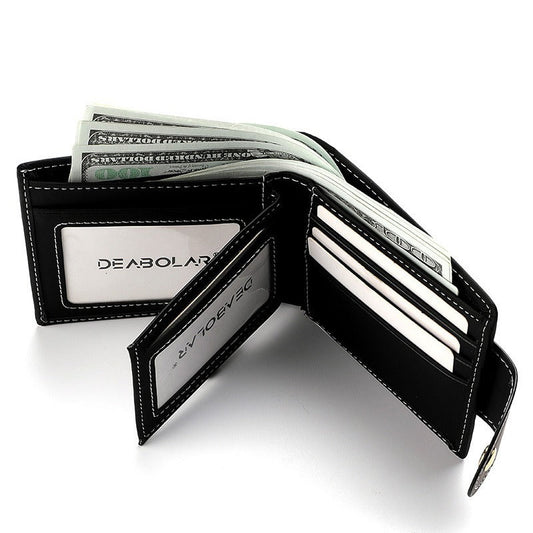 Men's Short Multiple Card Slots Zipper Personality Wallet