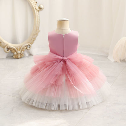 Children's Dress Color Matching Princess Dress Birthday Banquet Skirt