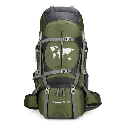 Climbing Bag, Professional Outdoor Large Capacity Backpack, Men's And Women's Hiking Off-road Backpack With Bracket, Travel Camping Backpack