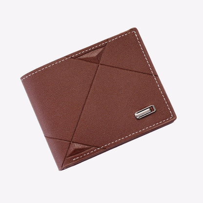 Men's Wallet Short Multi Card Slots Wallet Thin Three Fold Horizontal Soft Leather Wallet