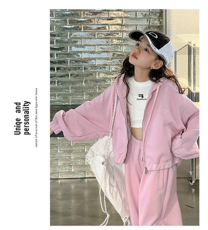 Girls' knitted style, fashionable hooded sweatshirt, internet celebrity fashion, sports and leisure two-piece suit