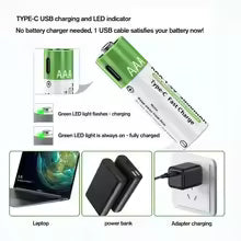 1.5V AA 3800mAh,AAA 3000mAh rechargeable battery USB lithium large capacity mouse fingerprint lock handle quickly charged